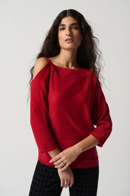Joseph Ribkoff Sweater Knit One shoulder Top Was $225 Now $99