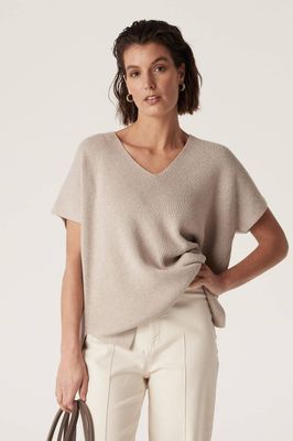 Cable V Neck Top