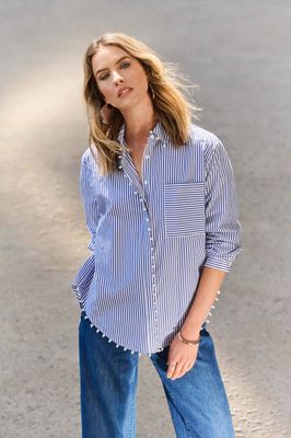 Cotton Stretch Stripe Shirt