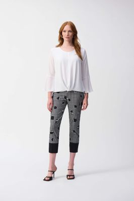 Millennium Plaid and Dot Print Crop Pant