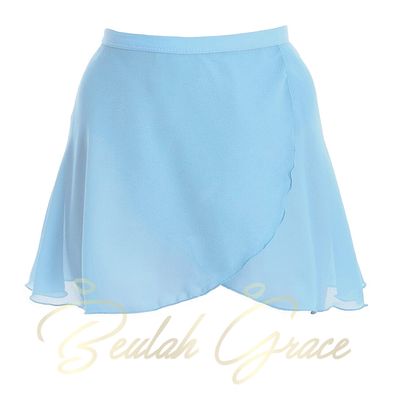 Pull on Wrap Skirt Ballet Chiffon - BLUE