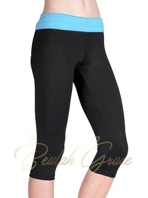 Foldover 3/4 Pants with Blue Waistband