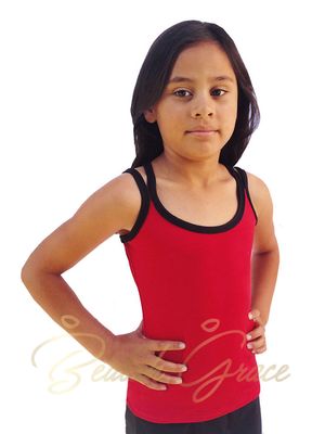 Strappy Tank - Red with Black Binding