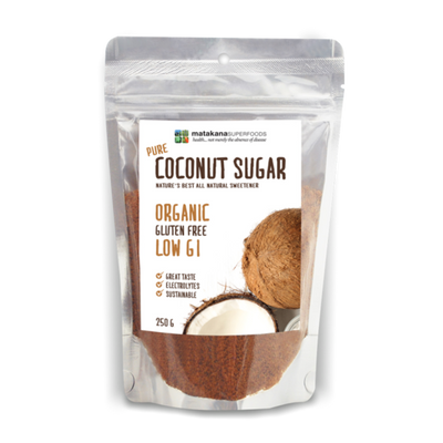 Matakana Pure Coconut Sugar 250g pouch, Great Taste - NO GUILT