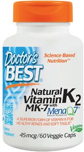 Natural Vitamin K2 Mena Q7 45mcg 60vc