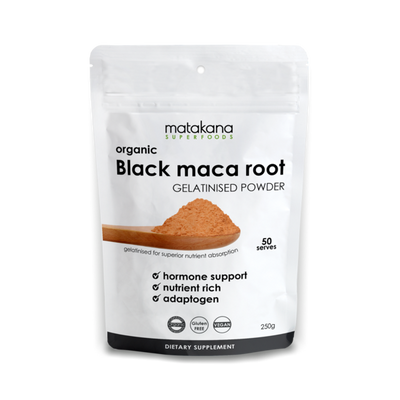Matakana Organic Maca Root Black Gelatinised Powder 250gm pouch