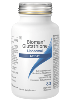 Biomax&reg; Glutathione 625mg Liposomal 30 Vegetable Capsules