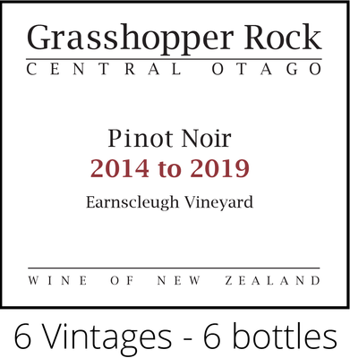 Pinot Noir - mixed vintage - 6 bottles - 2014 to 2019. Includes NZ delivery