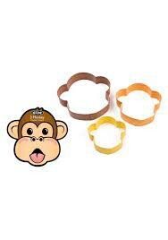 Cookie Cutter Coloured Monkey Set of 3