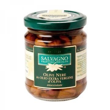 Salvagno Pitted Black Olives in Extra Virgin Olive Oil 185g