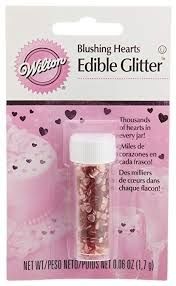 Edible Glitter Pink Hearts