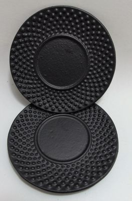 Cast Iron Coasters set of 2 Hobnail Black