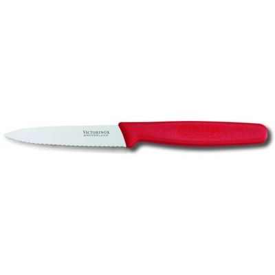 Swiss Paring Serated Straight Knife - Red
