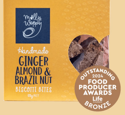 Ginger Almond &amp; Brazil Nut Biscotti Bites 125g