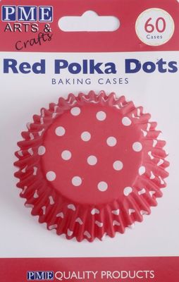Red Polka Dots Baking Cases 60