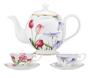 Floral Symphony Teapot &amp; 2 Teacup Set
