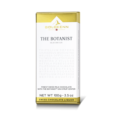 Goldkenn&reg; 37% Milk Chocolate Bar with The Botanist Islay Dry Gin Syrup Center