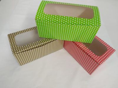 Dotty Printed Confectionery/Gift Box - PVC Window