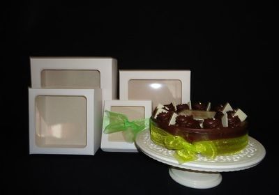 Cake Box with Window 6 x 6 x 3 (153 x 153 x 75mm)