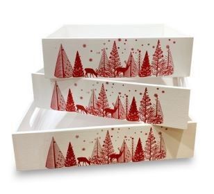 Wooden Christmas Gift Tray M - 32 x 22 x 7.5cmH