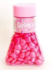 HEARTS BRIGHT PINK SPRINKLES 110G