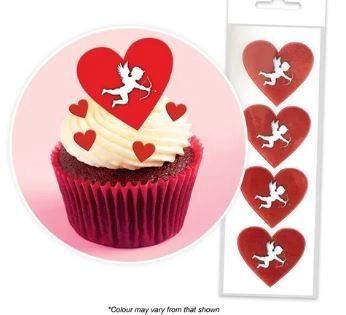 CUPID HEARTS | WAFER TOPPERS | PACKET OF 16
