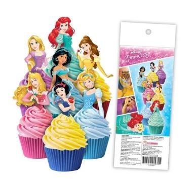 DISNEY PRINCESS EDIBLE WAFER CUPCAKE TOPPERS - 16 PIECE PACK