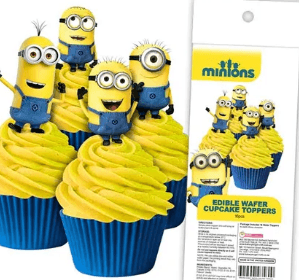 MINIONS | EDIBLE WAFER CUPCAKE TOPPERS | 16 PIECE PACK