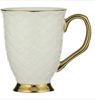 Ripple Footed White Mug 380ml