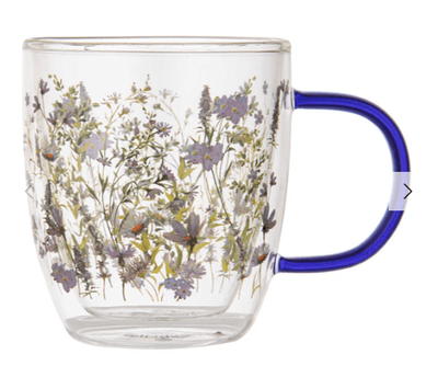 Wildflowers Indigo D/Walled Glass Mug