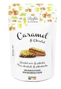 Caramel and chocolate &ndash; Dark and pistachio 45g