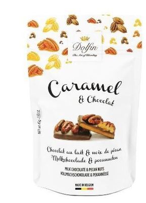 &ldquo;Caramel and chocolate&rdquo; &ndash; Milk and pecan nuts 45g