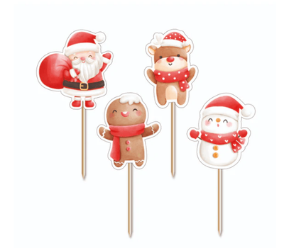 Santa and Friends Cupcake Toppers 12pk