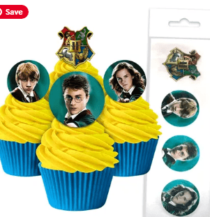 HARRY POTTER | EDIBLE WAFER CUPCAKE TOPPERS | 16 PIECE PACK