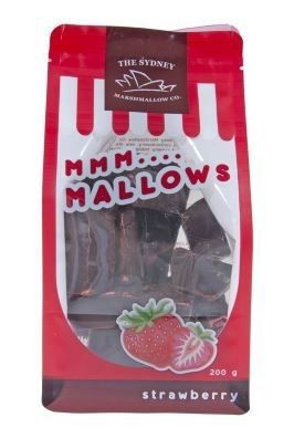 Chocolate Coated Strawberry Marshmallow 200g Bag