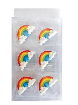 RAINBOWS SUGAR DECORATIONS 6 PIECE PACK
