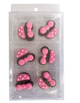 MINNIE MOUSE HEAD | SUGAR DECORATIONS | 6 PIECE PACK