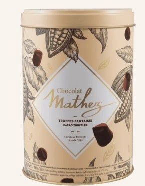Pastel Cream Metal Tins  Cocoa Truffles 500g