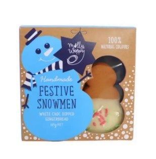 Gingerbread Festive Snowman White Choc Dipped Festive Cookies 165g