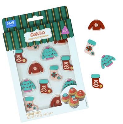 Edible Sugar Decorations - Festive Feels 12pc