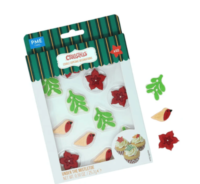 Edible Sugar Decorations - Under the Mistletoe 12pc