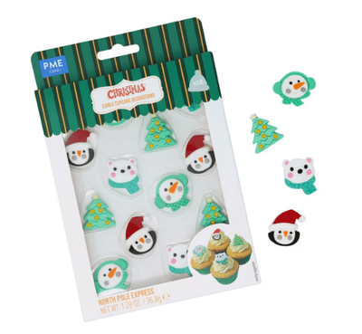 Edible Sugar Decorations - North Pole Express 12pc