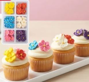SMALL 5 PETAL SUGAR FLOWERS ASSORTED | 42 PIECE PACK