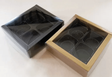 4 Chocolate Double wall Box card base with PVC lid