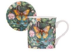 Zen Garden Butterfly Mug &amp; Coaster Set