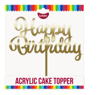 Happy Birthday Gold Cake Topper