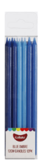 Tall Blue Ombre Candles 12cm