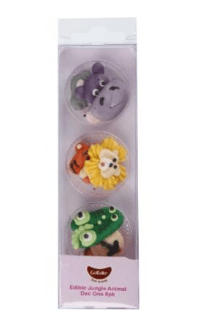 Icing Decorations Jungle Animal 6pk
