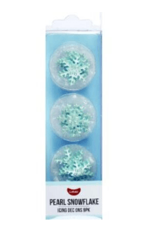 Icing Decorations Blue Snowflakes 9pk
