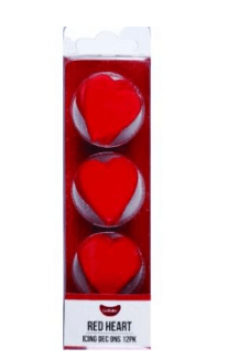 Icing Decorations Red Hearts 3cm 12pk